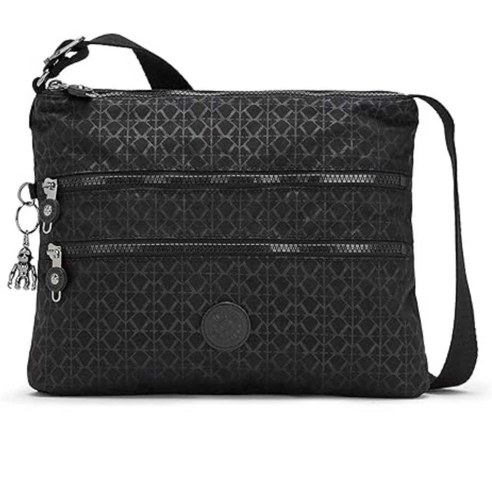 Kipling Purse Alvar Crossbody Bag Embroidered Black Monkey Hang Tag